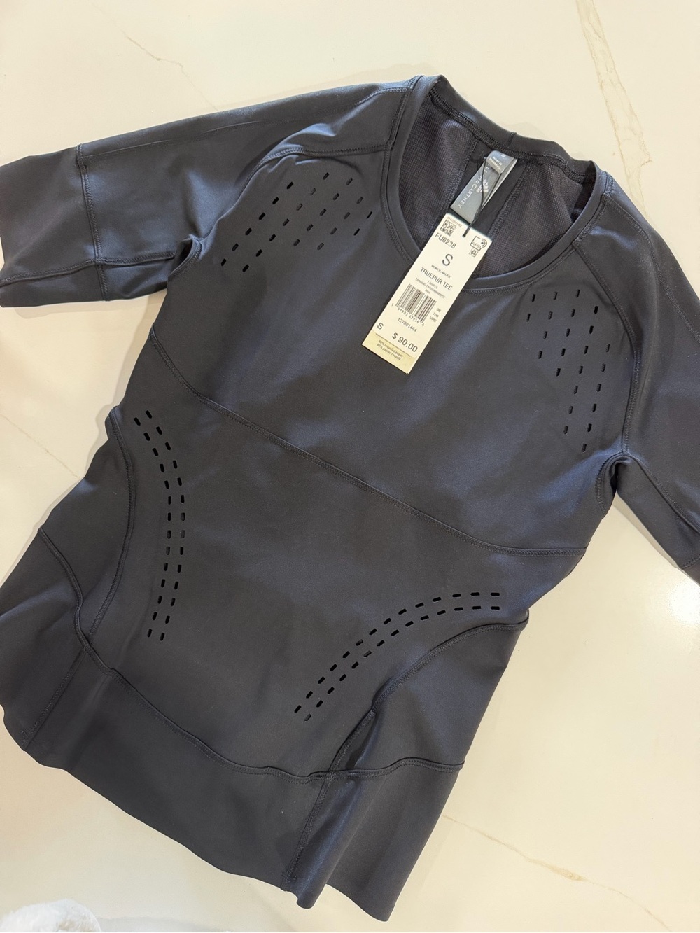 Adidas by Stella McCartney Black Laser-Cut Performance Top